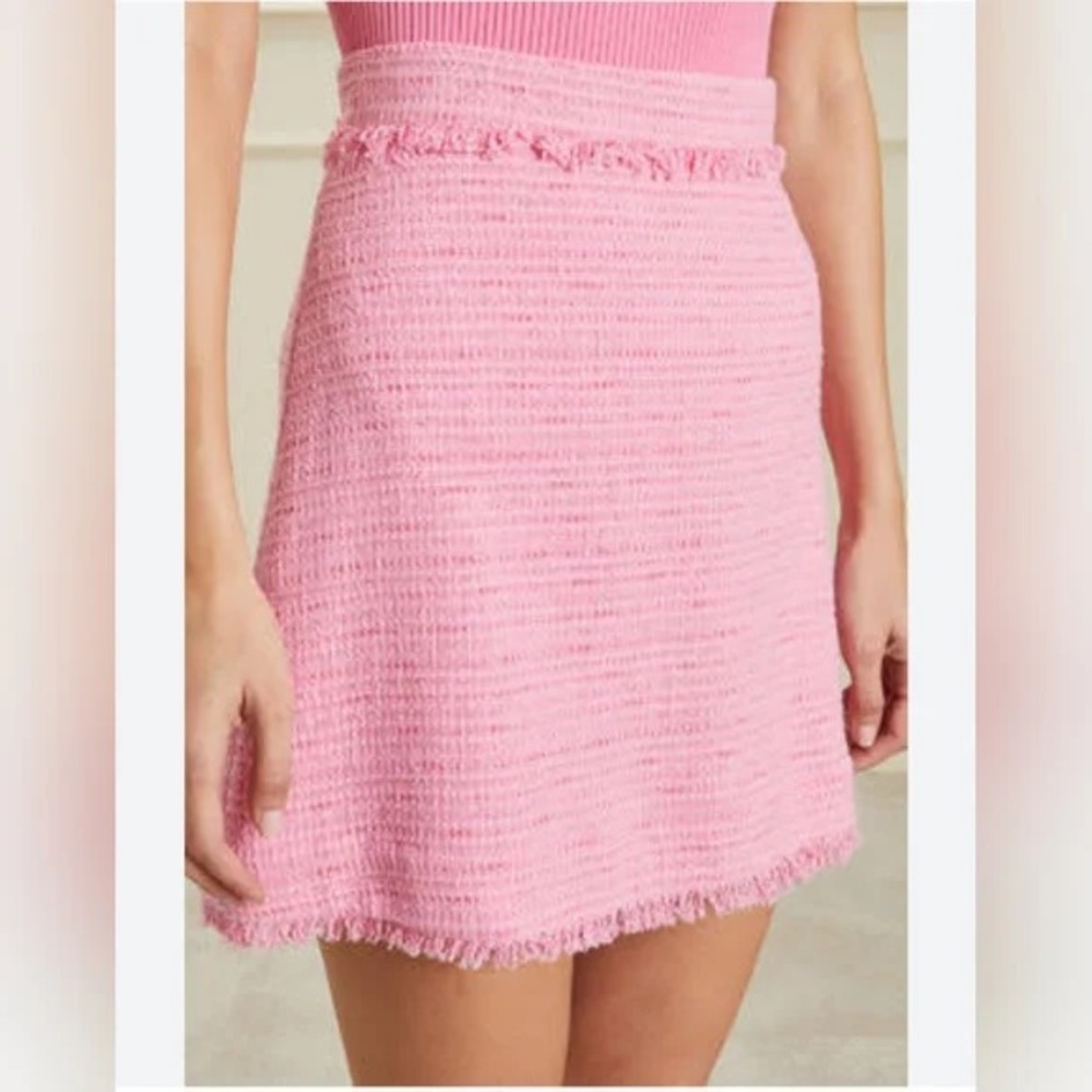 Marella Higher Deep Rose Tweed Skirt Pink Size 6